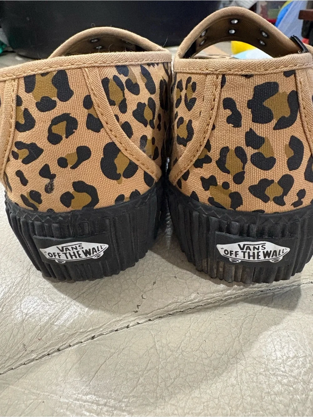VANS Leopard Print Mary Jane Flats - creepers Tan/Black - Picture 4 of 5